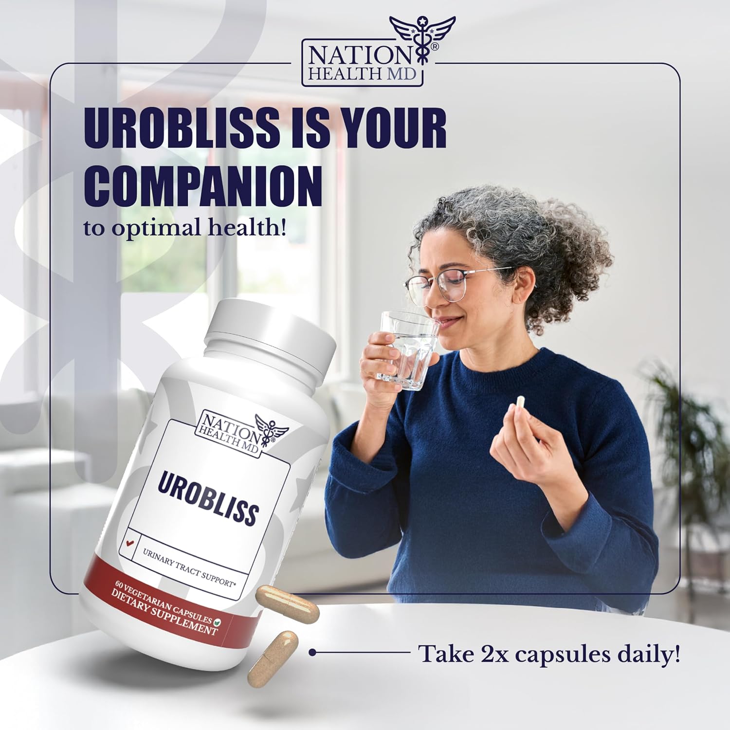 UroBliss Formula for Urinary Tract Support - D Mannose 1000mg Capsules with Cranberry Extract for Feminine Care and UTI-Health, 60 Capsules