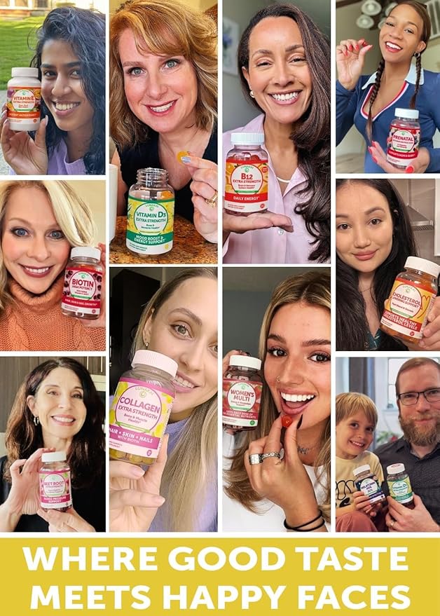 Lunakai USA Made Collagen Peptides Gummies - 200mg Non-GMO Anti-Aging Formula with Biotin, Zinc, Vitamins C & E for Hair, Skin and Nails, 3 Pack