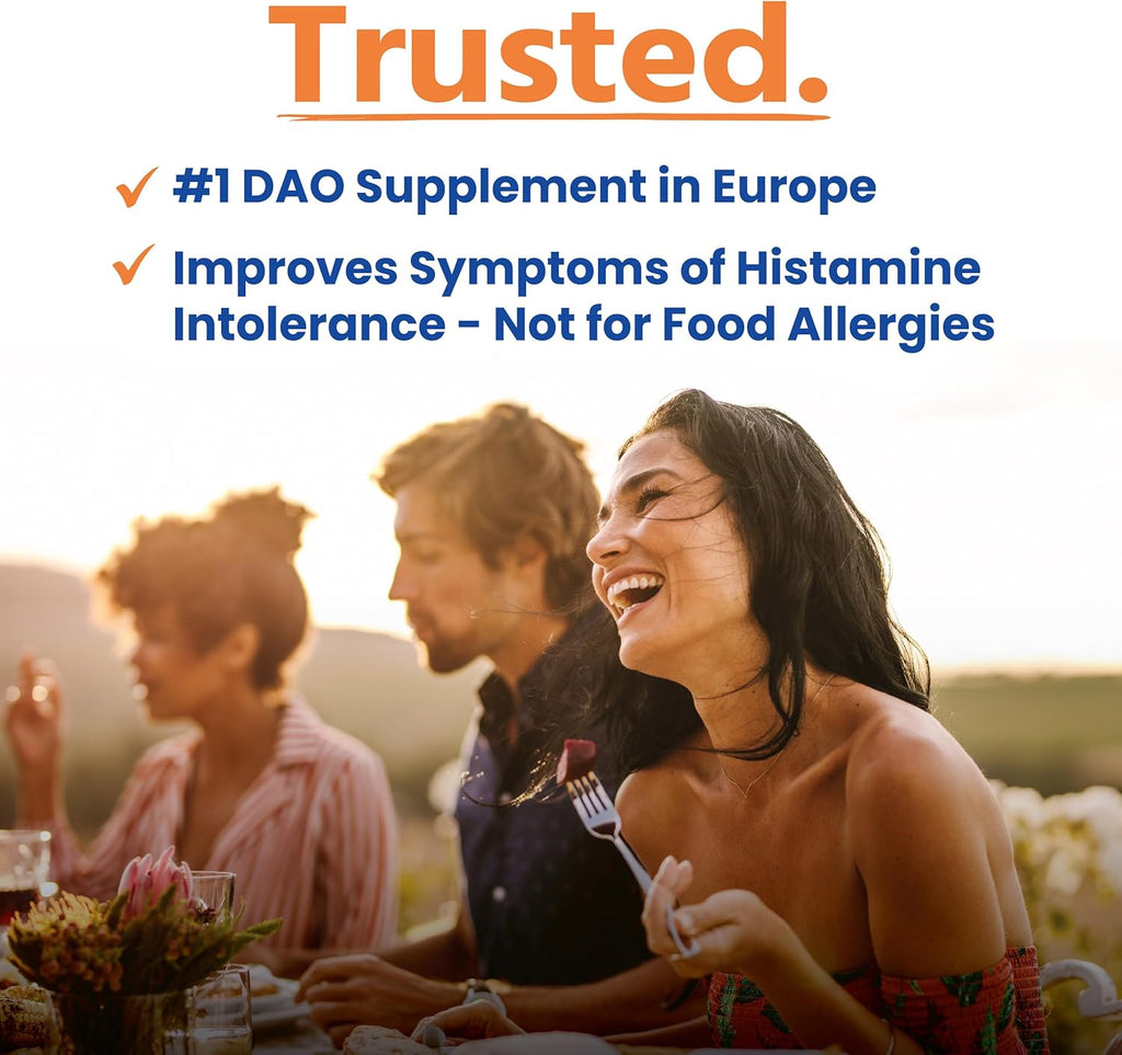 HISTAsolv Extra Strength DAO Enzyme Supplement for Histamine Food Intolerance - Eases Digestive Discomfort - Patented Tech - Made in Austria - 30 Pack