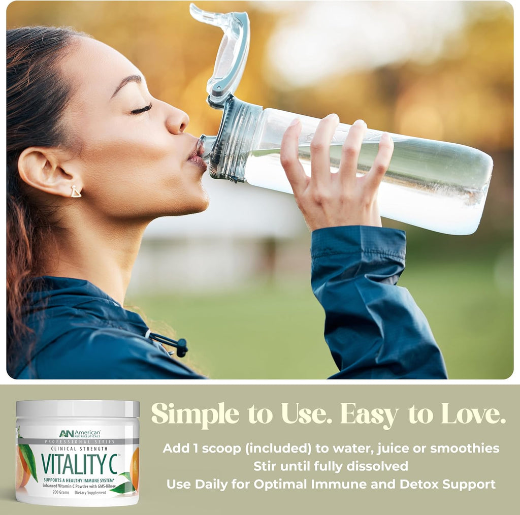 American Nutriceuticals - Vitamin C Powder - Supplement for Immune Support - Natural, Sugar Free -Non-Acidic - 4000mg