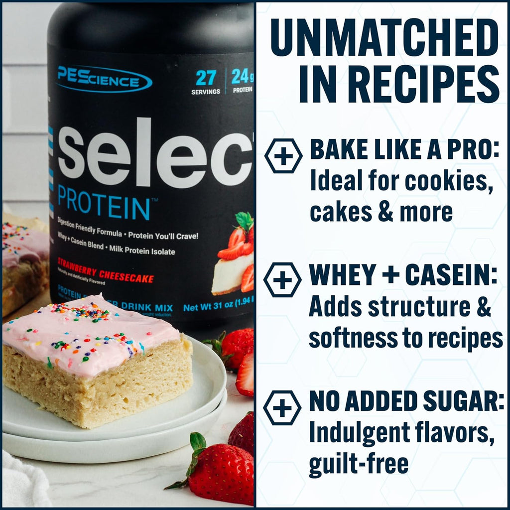 PEScience Select Protein Powder, Whey and Casein Blend, Clean Protein Powder for Women and Men, Low Calorie, Low Carb, Keto Friendly, Gluten Free, Frosted Sugar Cookie, 5 Servings