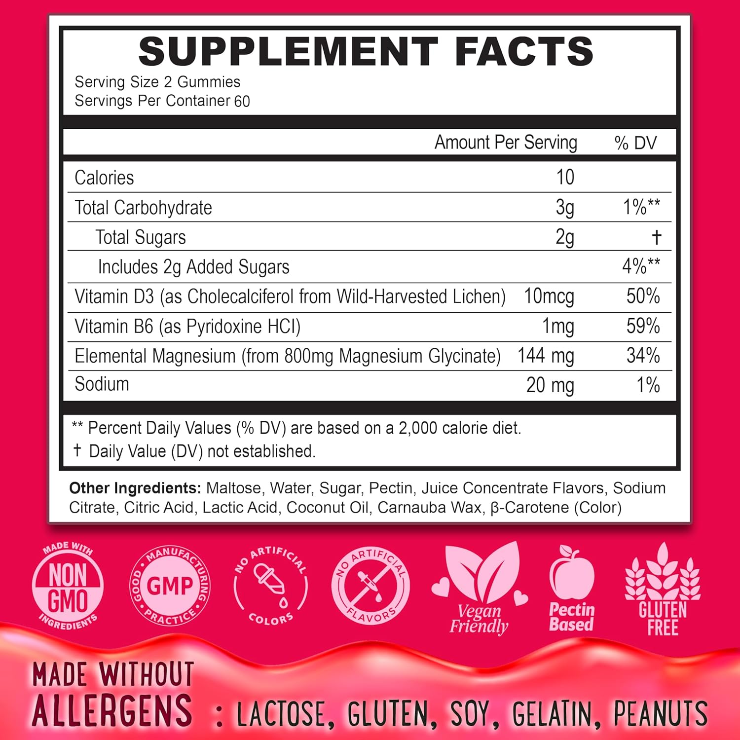 Center-Filled Magnesium Glycinate Gummies 400MG - High Absorption for Kids, Teens & Adults - Supplement for Sleep, Calm & Muscle Relaxation with B6 & D3 - Gluten Free & Vegan Friendly - 120 Count