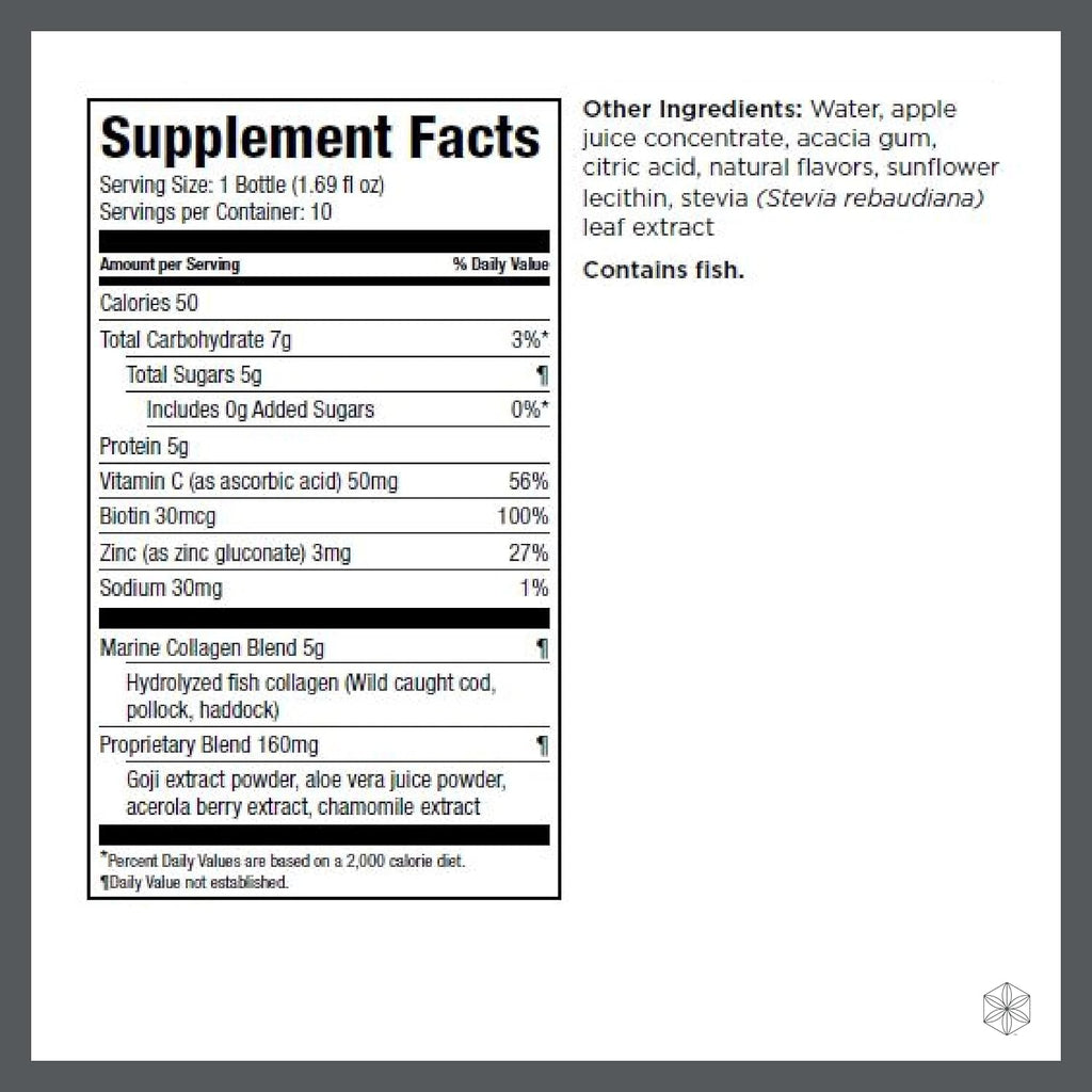 Isagenix Collagen Elixir - Drink with Marine Collagen Peptides - Support a Youthful Appearance with Vitamin C, Zinc & Biotin - 50 mL