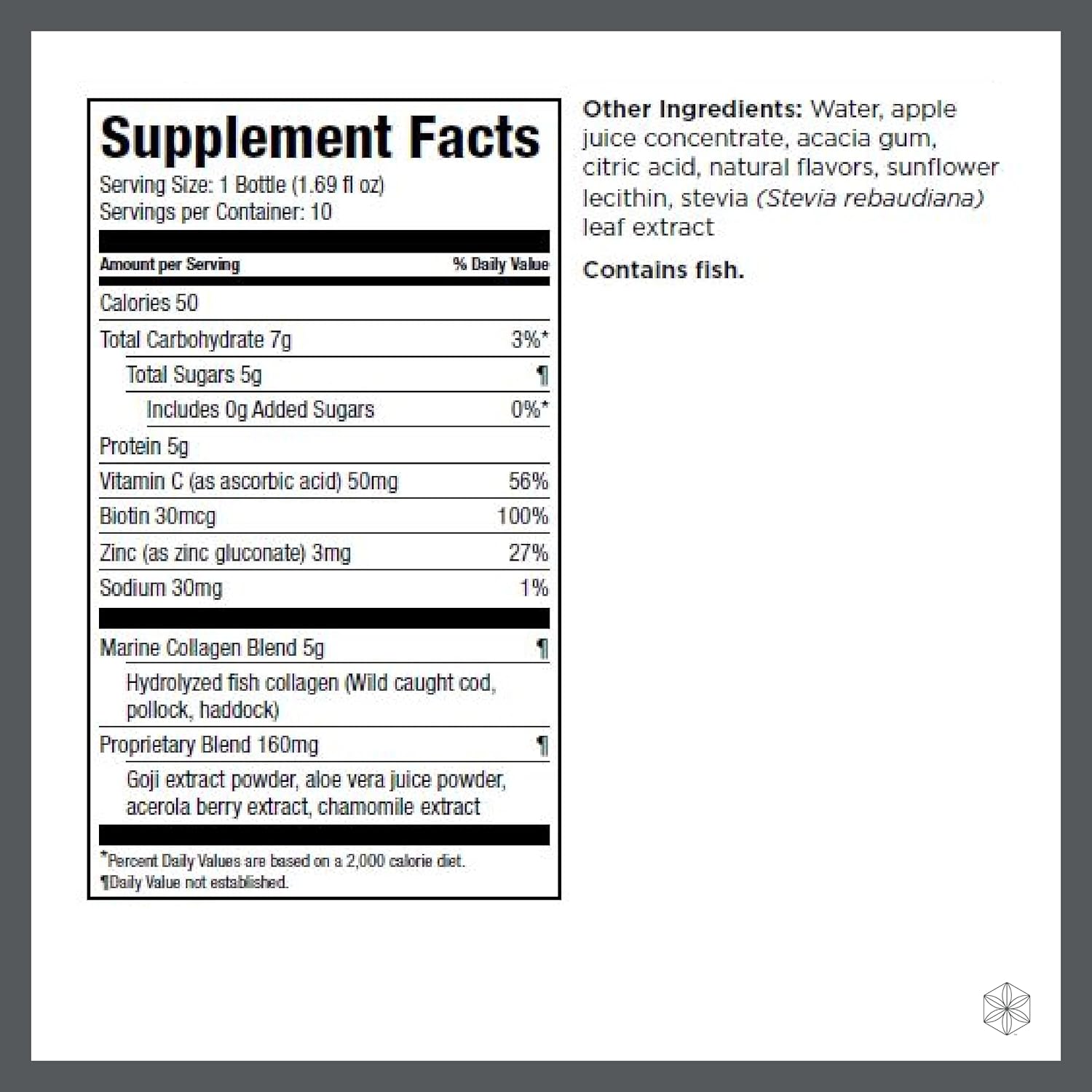 Isagenix Collagen Elixir - Drink with Marine Collagen Peptides - Support a Youthful Appearance with Vitamin C, Zinc & Biotin - 50 mL