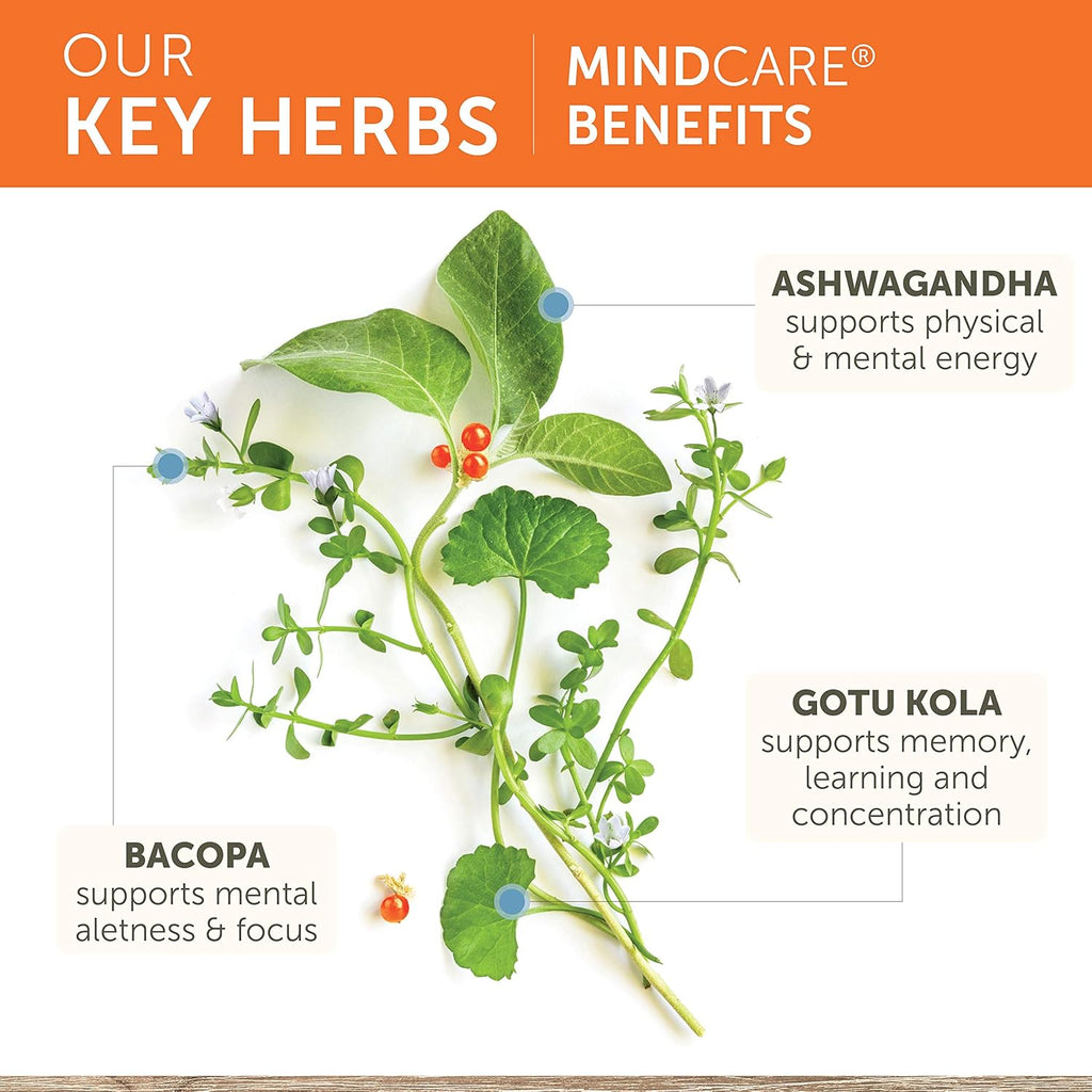 Himalaya MindCare - Nootropic Herbal Brain Supplements for Memory and Focus Support - Vegan, Non-GMO, Gluten Free, 1170 mg, 60 Capsules