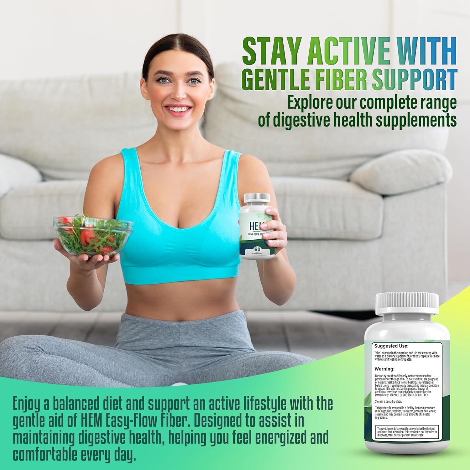 Easy-Flow Fiber – Plant-Based Oat Fiber Supplement for Constipation, Bloating, and Gas Relief | Gentle Digestion and Hemorrhoid Support | Non-Psyllium, Gluten-Free (Pack of 5)