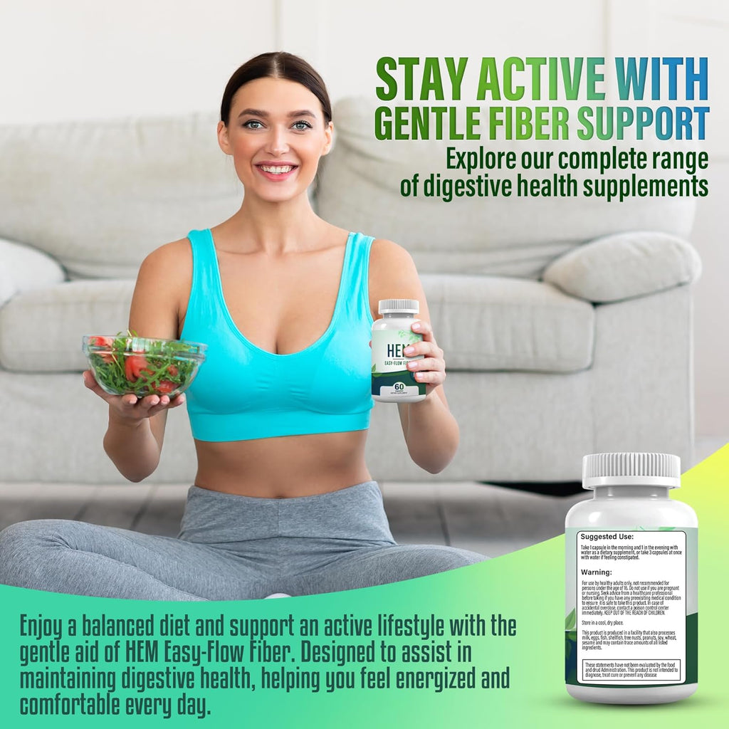 Easy-Flow Fiber – Plant-Based Oat Fiber Supplement for Constipation, Bloating, and Gas Relief | Gentle Digestion and Hemorrhoid Support | Non-Psyllium, Gluten-Free (Pack of 3)