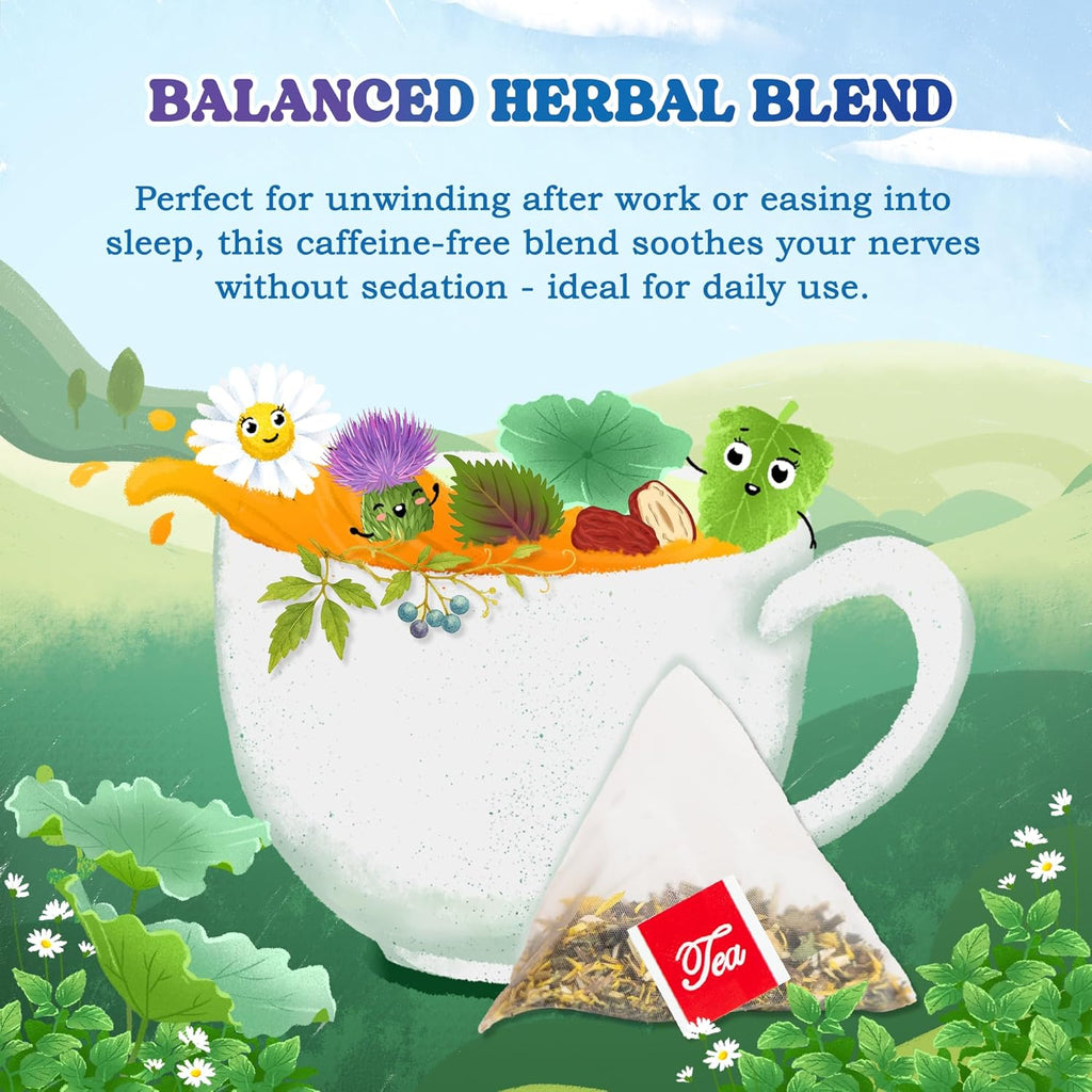 LoveinTea Nighty Night Sleep Herbal Tea Bags, Caffeine-Free Bedtime Tea,100% Natural Vietnamese Herb Blend, Plant-Based Pyramid Bags, 30 Count
