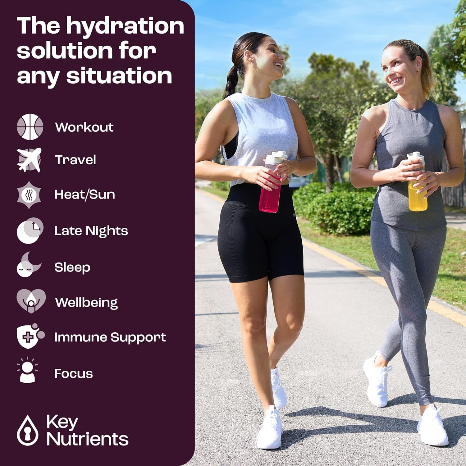 KEY NUTRIENTS Hydration Packets - 5 Delicious Flavors in Electrolytes Powder Packets No Sugar 10 Pack - No Calories, Gluten Free Electrolytes Powder Packets, Non GMO, Made in USA
