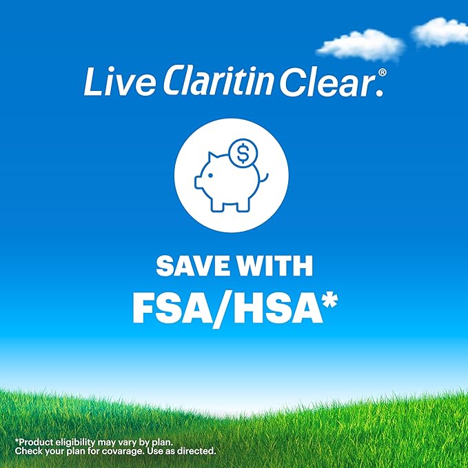 Claritin Allergy Medicine for Adults, 24-Hour Non-Drowsy Loratadine 10mg Pills, Antihistamine, 100 Tablets