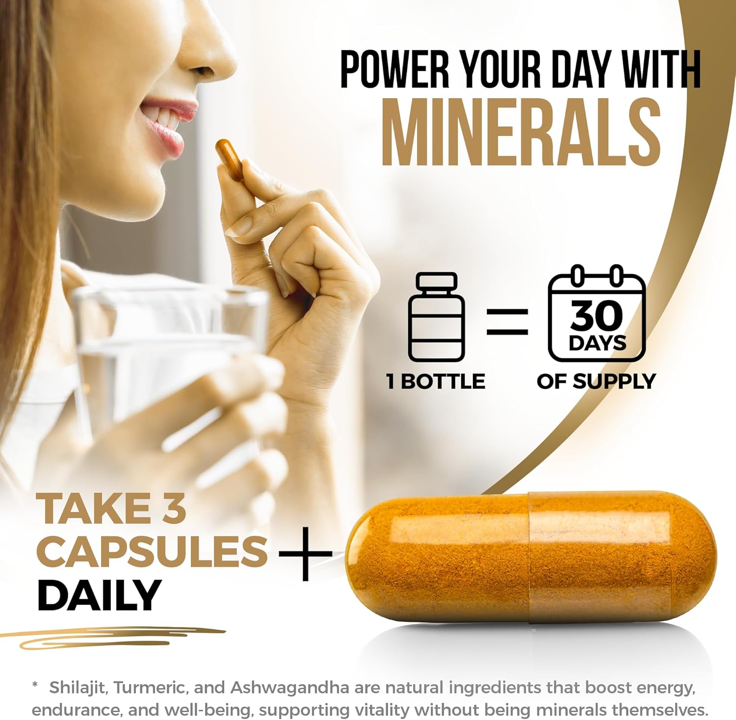 Himalayan Shilajit + Ashwagandha & Turmeric - 1610mg | Vegan Capsules with Fulvic Acid, 95% Curcuminoids & Black Pepper | Joint, Mood & Immune Support | 90 Count