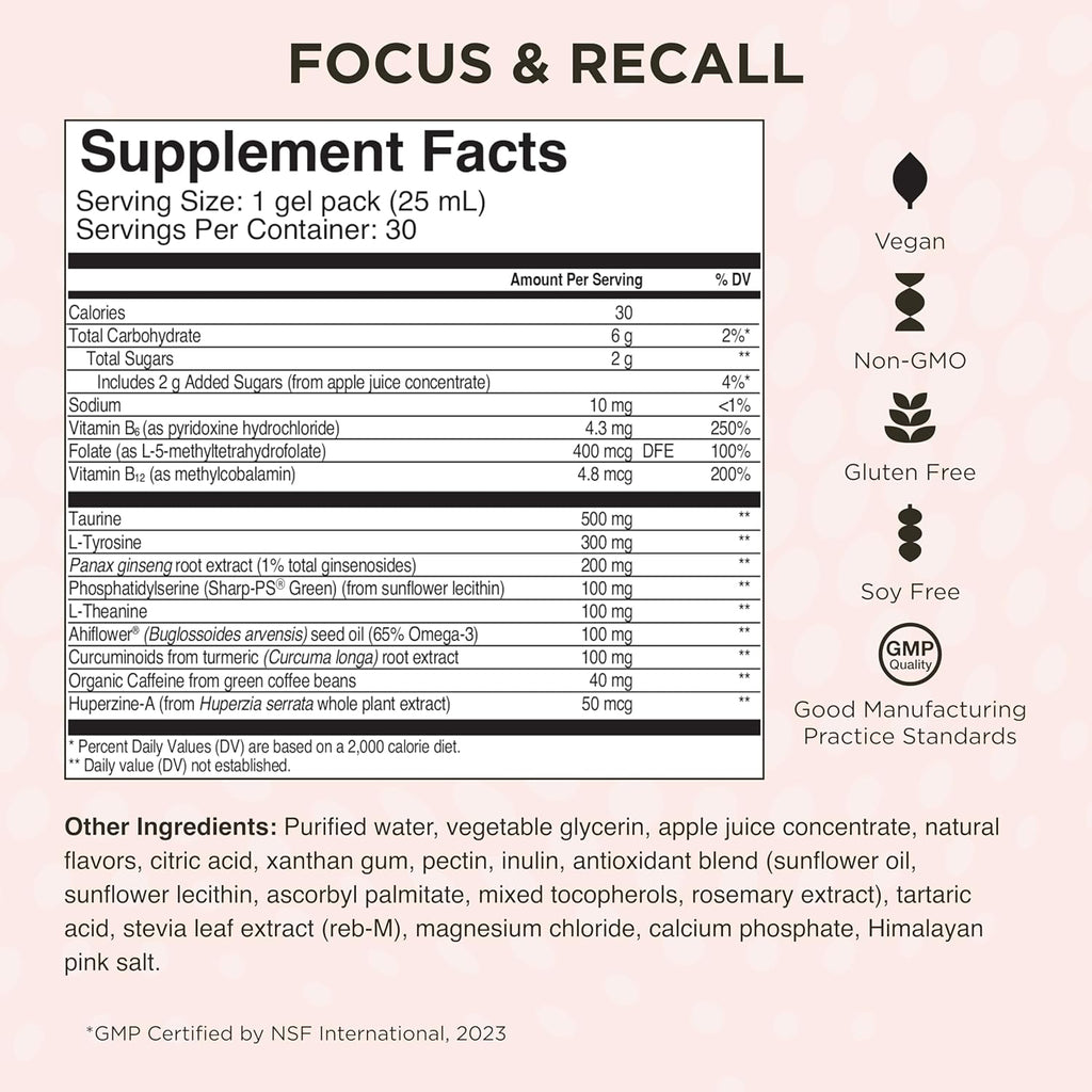 Healthycell Telomere Length Healthy Aging Supplement + Focus & Recall Brain Supplement for Memory & Focus Bundle