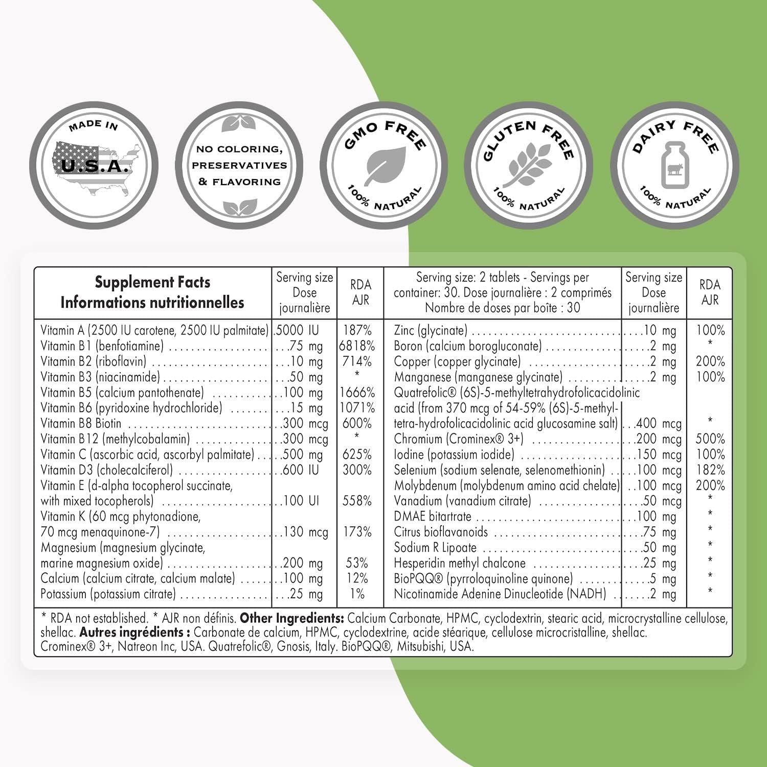 SuperSmart Daily 2 Timed Release (Advanced Complex) - Patented 32-in-1 Multivitamin Formula - with Vitamins, Minerals, Nutrients, Antioxidant | Non-GMO & Gluten Free - 60 Tablets | 1 Month Supply