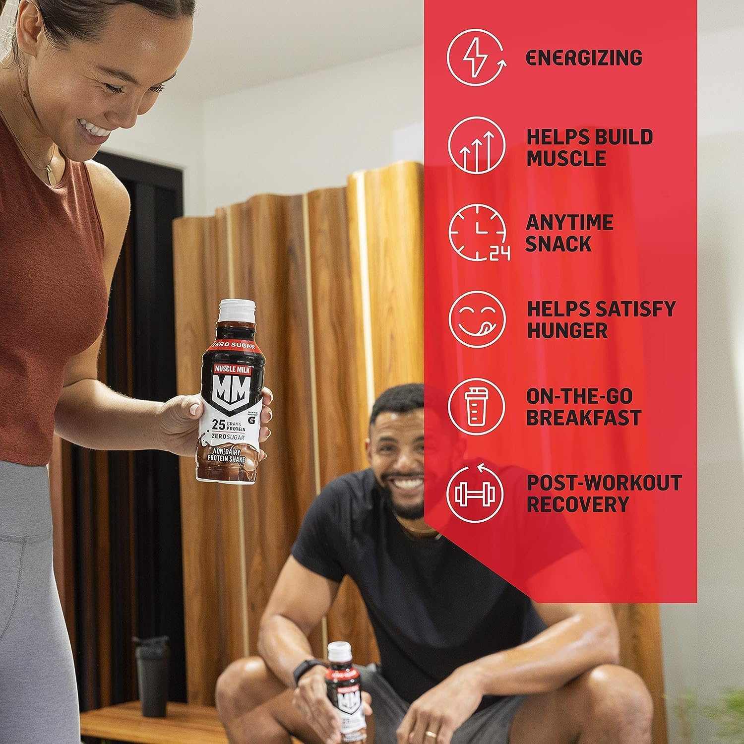 Muscle Milk Genuine Protein Shake, Cookies and Creme, 11.16 Fl Oz Bottle, 12 Pack, 25g Protein, Zero Sugar, Calcium, Vitamins A, C & D, 4g Fiber, Energizing Snack, Workout Recovery, Packaging May Vary