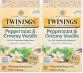 Twinings Peppermint & Creamy Vanilla Herbal Tea Individually Wrapped Bags, 20 Count (Pack of 2), Formerly Buttermint, Naturally Caffeine-Free, Enjoy Hot or Iced