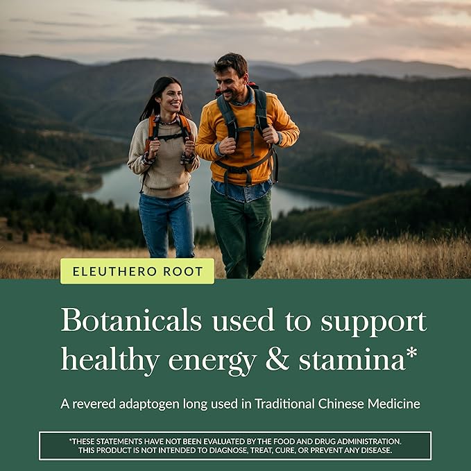 Gaia Herbs Eleuthero Root - Energy, Stamina & Mental Endurance Support* - Eleuthero Root (Siberian Ginseng) Adaptogen Herbal Supplement - 60 Vegan Liquid Phyto-Capsules (60 Servings)