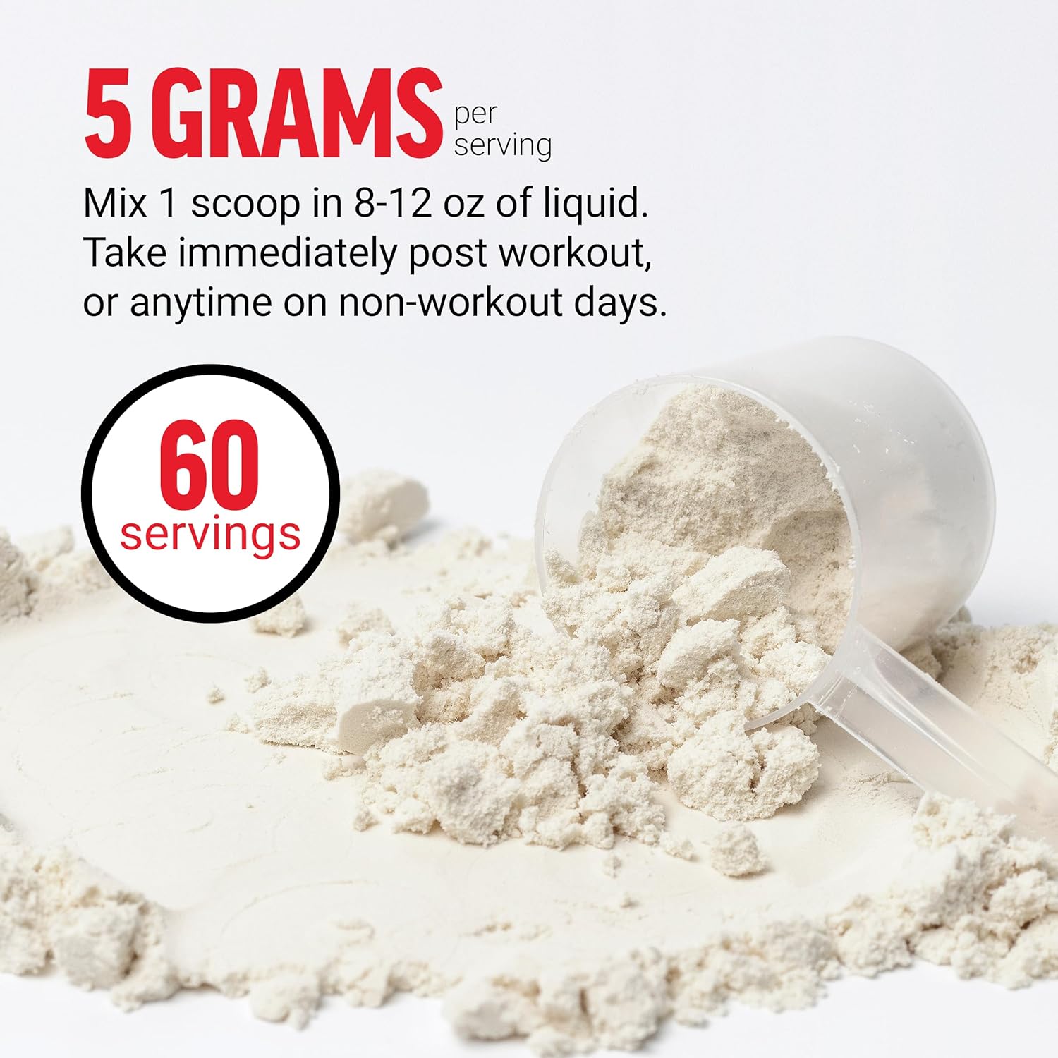 Force Factor Creatine Monohydrate Powder, 5g Micronized Dose to Support Muscle Growth, Strength, Recovery, Cognitive Health & Memory, Unflavored, 60 Servings