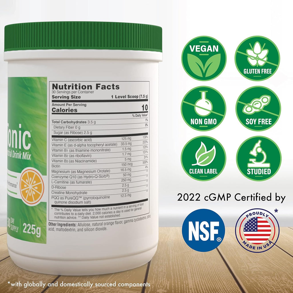 Health Thru Nutrition Mito-Tonic Advanced Mitochondrial Drink Mix | CoQ-10, PQQ, D-Ribose, L-Carnitine & More | Cellular Energy & Cardiac Function Support | Keto Friendly | Non-GMO (30 Servings)