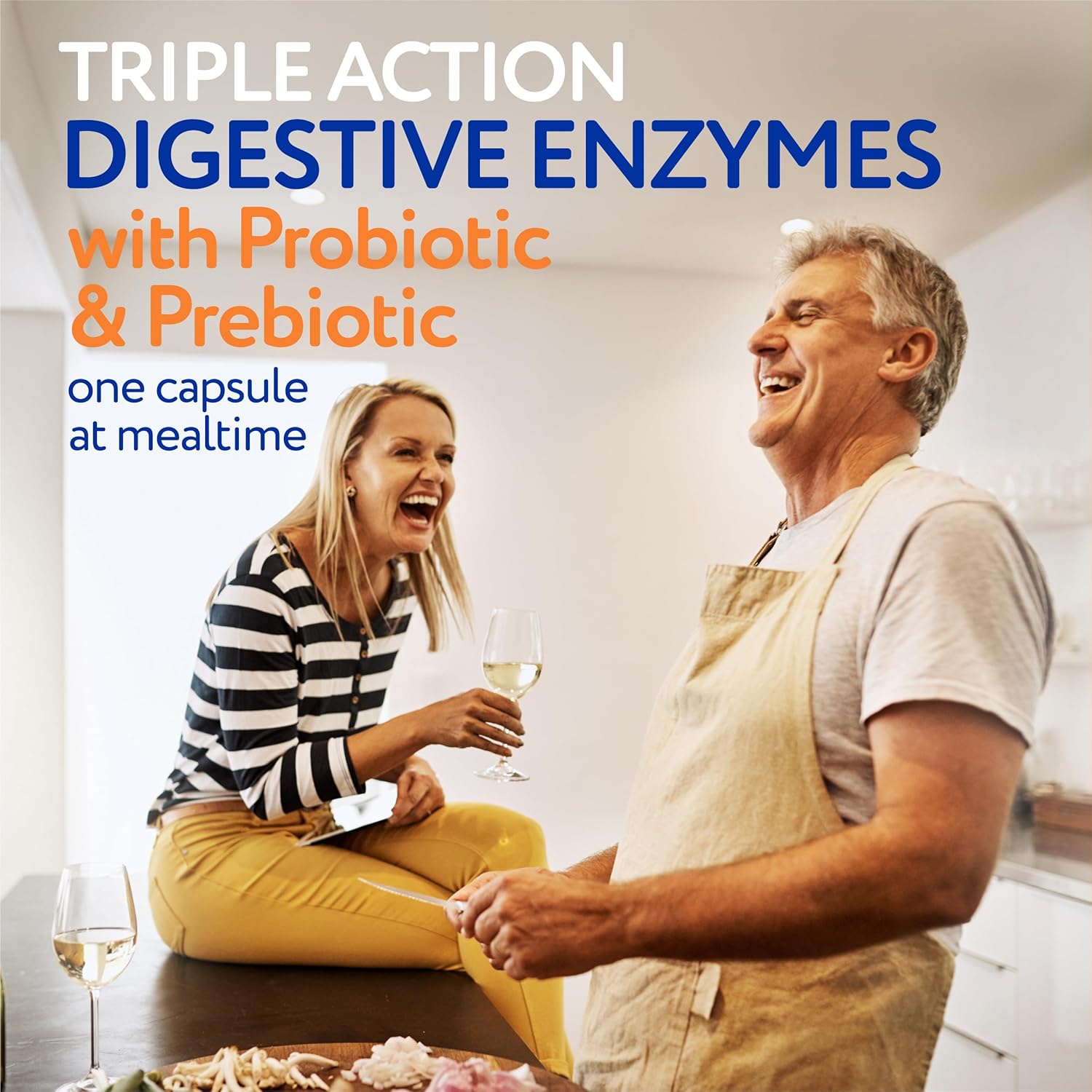Florajen Digestive Enzymes with Probiotics & Prebiotics - Triple-Action Formula for Gut Health, Bloating, & Gas Relief - Supports Gluten & Dairy Digestion - Clean, Non-GMO - 30-Count