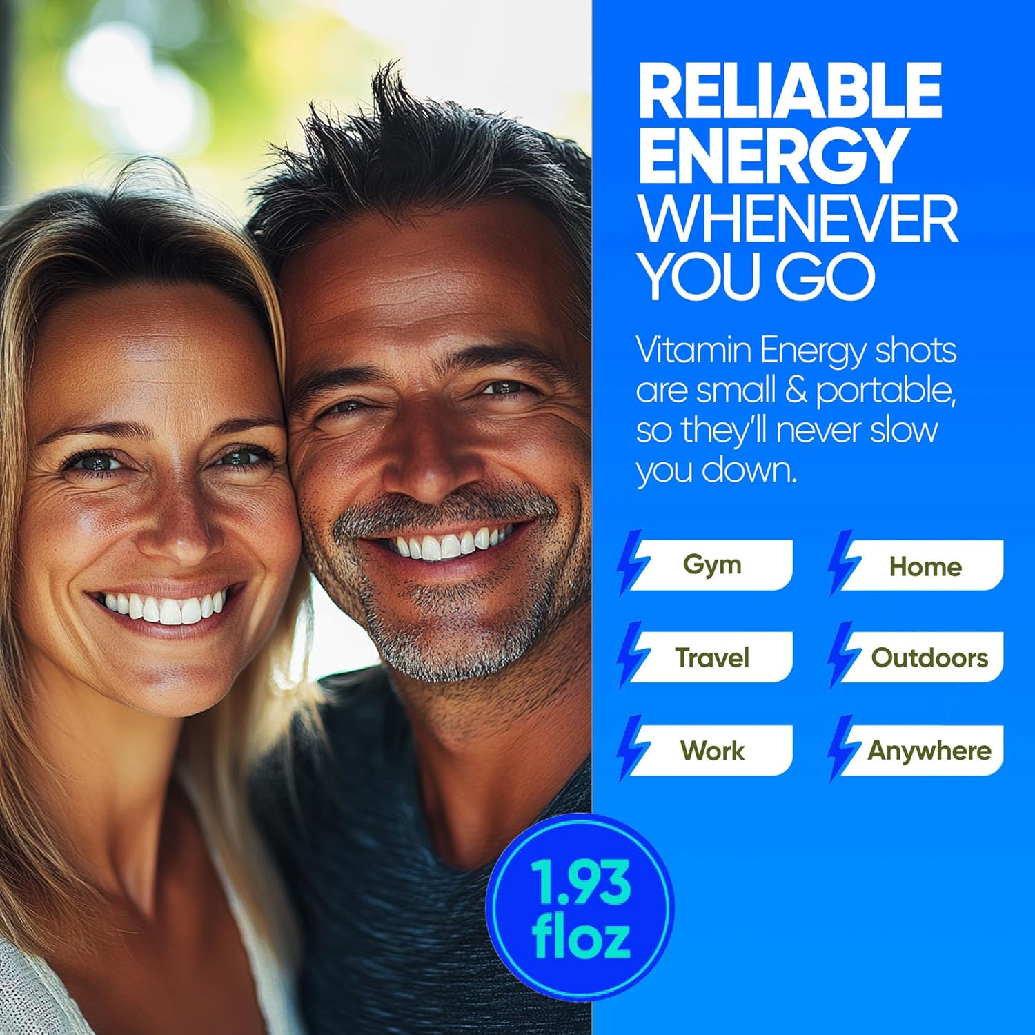 Vitamin Energy Immune+ Extra Strength Energy Shot Blue Raspberry 48 Pack, 260mg Natural Caffeine, B-Vitamins, Citicoline, Green Tea, Immunity & Focus Support, Zero Sugar, Gluten-Free 1.93 fl oz
