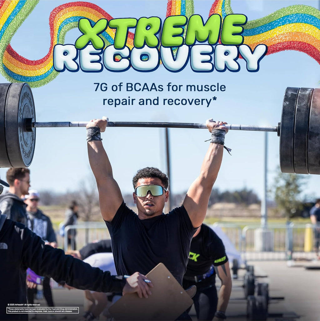 Xtend Original BCAA Powder Airheads Rainbow Berry Flavor, 7g BCAA and 2.5g L-Glutamine, Sugar Free Post Workout Muscle Recovery Drink with Amino Acids for Men & Women, 30 Servings