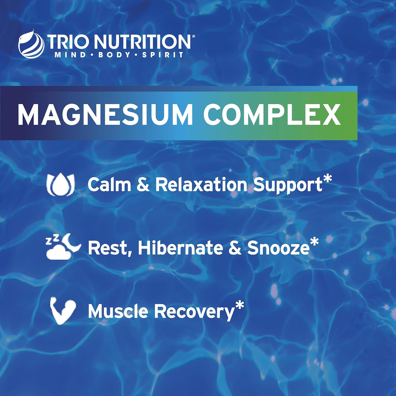 Trio Nutrition Magnesium Complex 90 Day Supply 420 mg | Natural Calm, Relax, Stress Relief, and Muscle Recovery |Magnesium Glycinate Supplement with Vitamin B6 for Rapid Absorption*