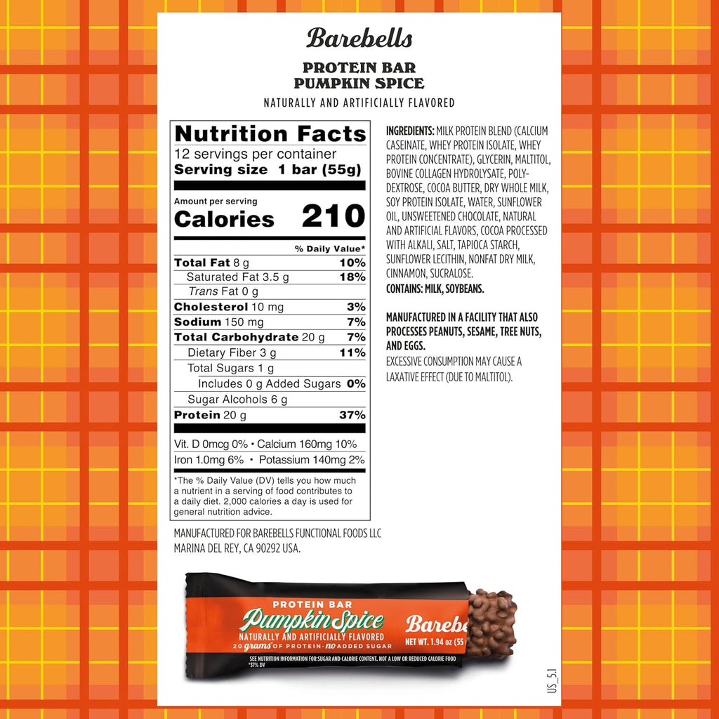 Barebells Bars Pumpkin Spice 55g 12-pack