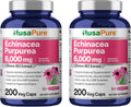 NusaPure Echinacea 20:1 Extract, 300 mg Equivalent to 6,000mg 200 Veggie Caps, Vegan, Non-GMO, Gluten Free Supplement (Pack of 2)