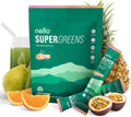Supergreens Premium Superfood Greens Drink Mix w/Chlorella, Moringa, Spinach & Broccoli + Digestive Enzymes & Probiotic Blend -Nutrient-Packed Powder Wellness (Orange 20 SRV, Travel Pack)