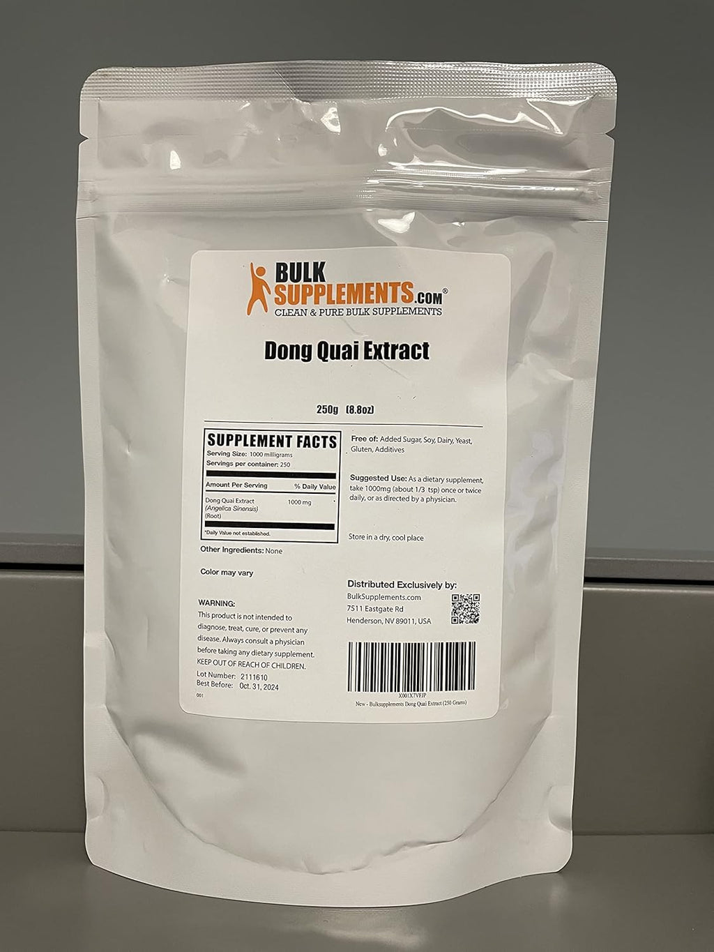 BulkSupplements.com Dong Quai Root Extract Powder - Angelica Root Powder, Dong Quai Herbal Supplements - Vegan & Gluten Free, 1g per Serving, 250g (8.8 oz) (Pack of 1)