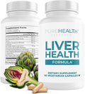 PUREHEALTH RESEARCH Liver Health – Liver Cleanse Detox & Repair with Artichoke Extract, Milk Thistle, Dandelion Root, Turmeric, Beet Root to Healthy Liver Renew with 11 Natural Nutrients, 60 Capsules