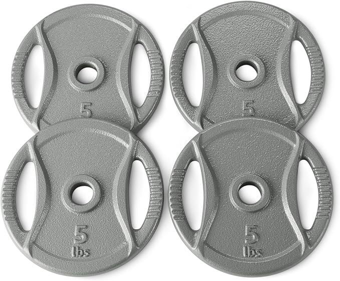 Amazon Basics 1-Inch Cast Iron Grip Weight Plates
