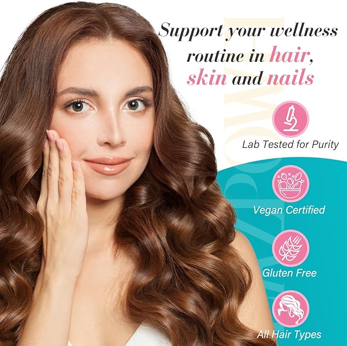 Biotin Gummies -Hair Skin and Nails Vitamins for Men & Women, Vegan Vitamin B7, Supports Hair Growth and Stronger Nails,30 Day Supply-Strawberry-60 Counts