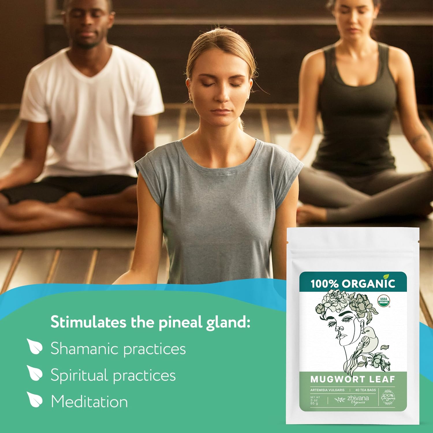 Organic Mugwort Tea Bags (40 TeaBags) – Te de Artemisa - Mugwart Tea for Digestive Health, Liver, Women Cycle, Relaxation (Artemisia Vulgaris)