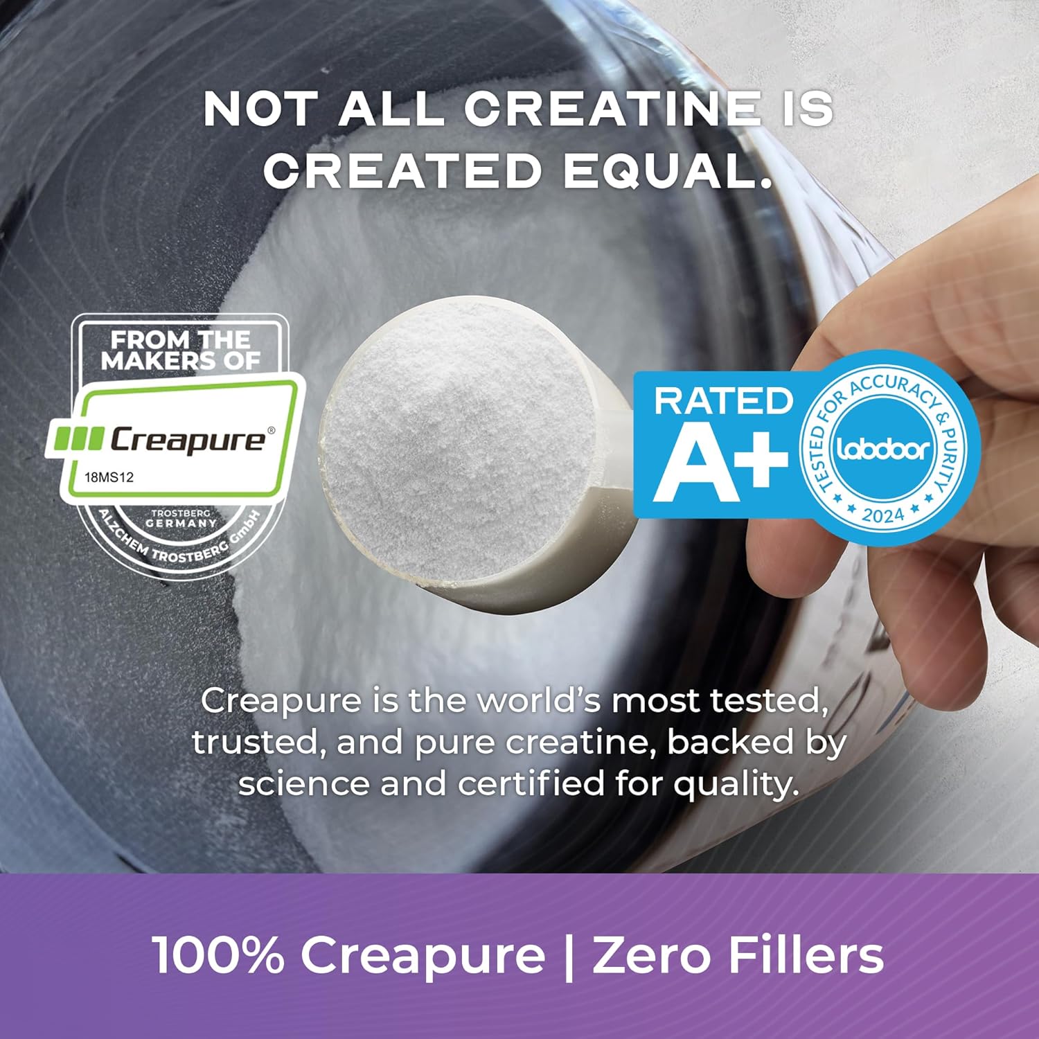 Muscle Feast Creapure Creatine Monohydrate Powder, Vegan Keto Friendly Gluten-Free Easy to Mix, Muscle Recovery Supplement, Trusted Creatine for Muscle Growth, Flavored Creatine, Natural Grape, 300g