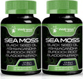 Irish Sea Moss Capsules, 17-in-1, Seamoss Black Seed Oil, 240 Count, Ashwagandha Burdock Root Organic Bladderwrack Capsules | Organic Sea Moss Advanced, Immune and Blood Pressure Support - 2 Pack