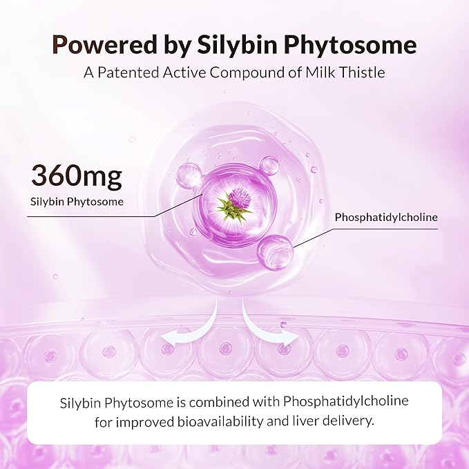 UltraThistle Advanced Milk Thistle Liver Support – 1080mg Silybin Phytosome Patented Formula – Herbal Liver Cleanse & Detox – No Soy, Gluten Free, Non-GMO – 90 Capsules (30-Day Supply)