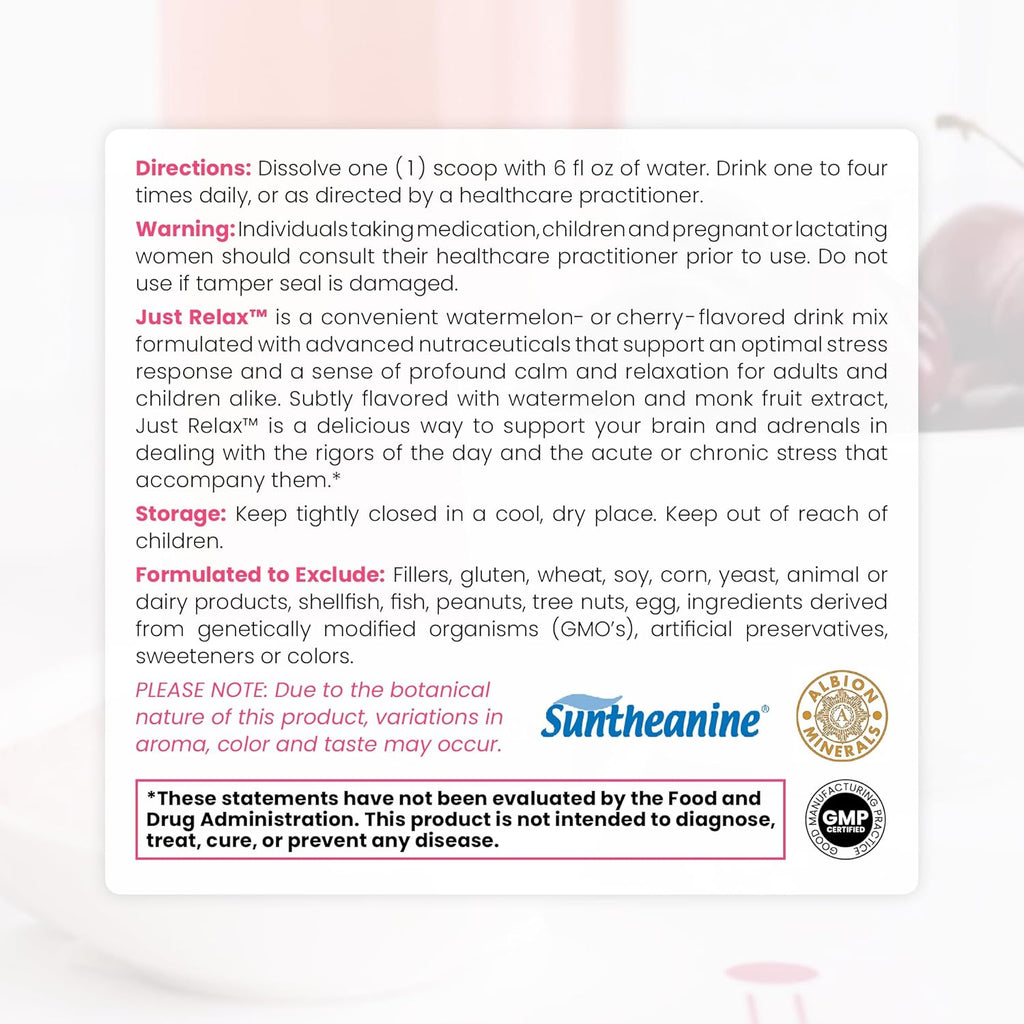 Pure Therapro Rx Just Relax Cherry - 60 Servings | Supports Relaxed Mood & Healthy Blood Pressure | Myo-inositol, Di-Magnesium Malate, GABA, Taurine, & L-Theanine