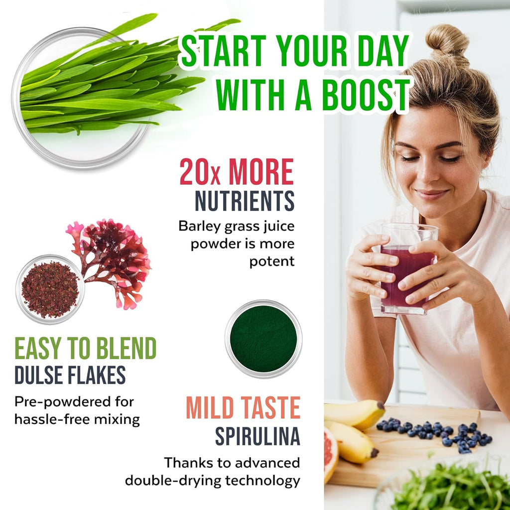 Numami Organic Detox Smoothie Mix with Healthy Spirulina, Atlantic Dulse and Barley Grass Juice Powder