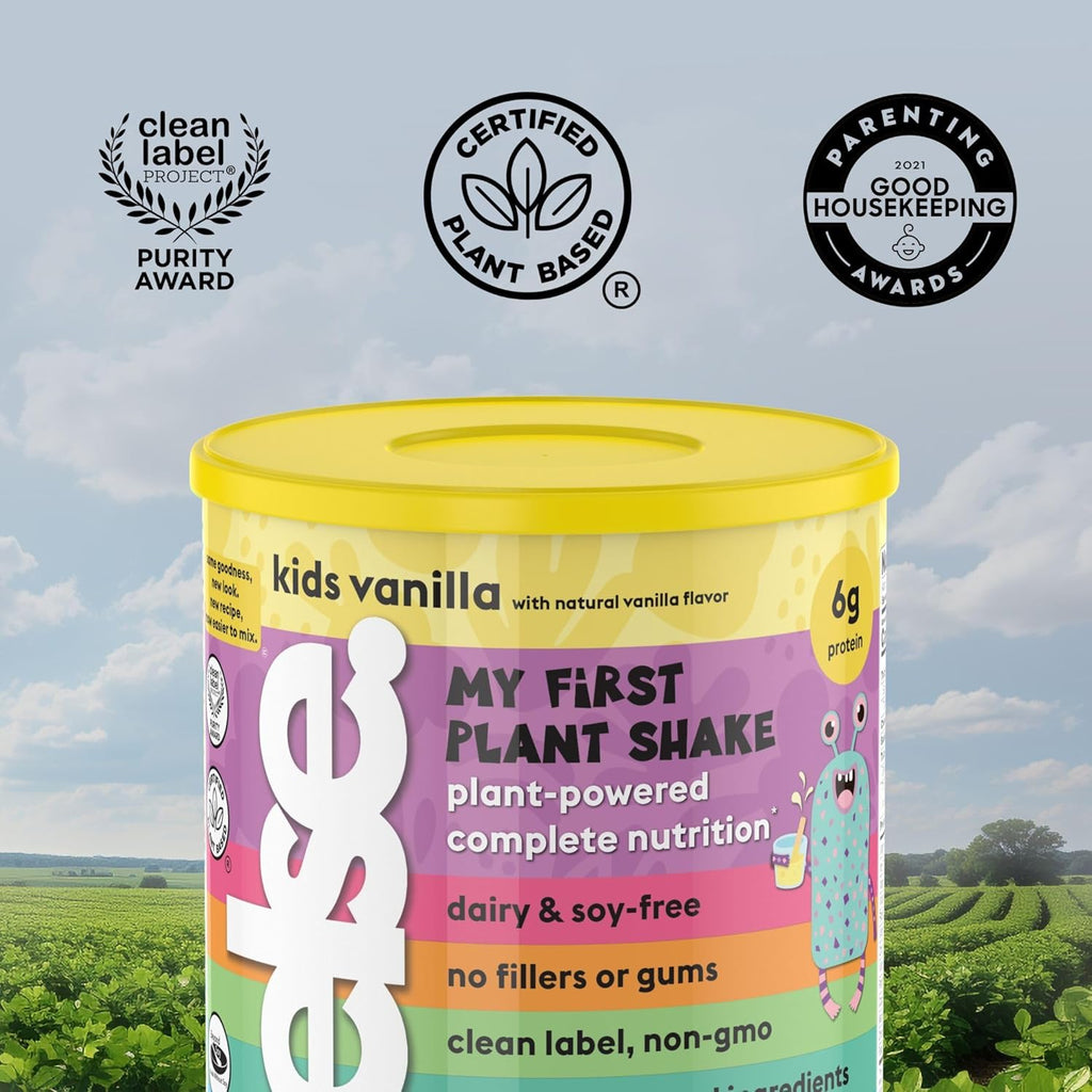 ELSE NUTRITION Plant-Based Kids Protein Shake, Kids Protein Powder for Ages 2-12. Dairy-Free First Kid Complete Nutrition Shake with Plant Protein & 25 Vitamins & Minerals (Vanilla, 2 Pack)