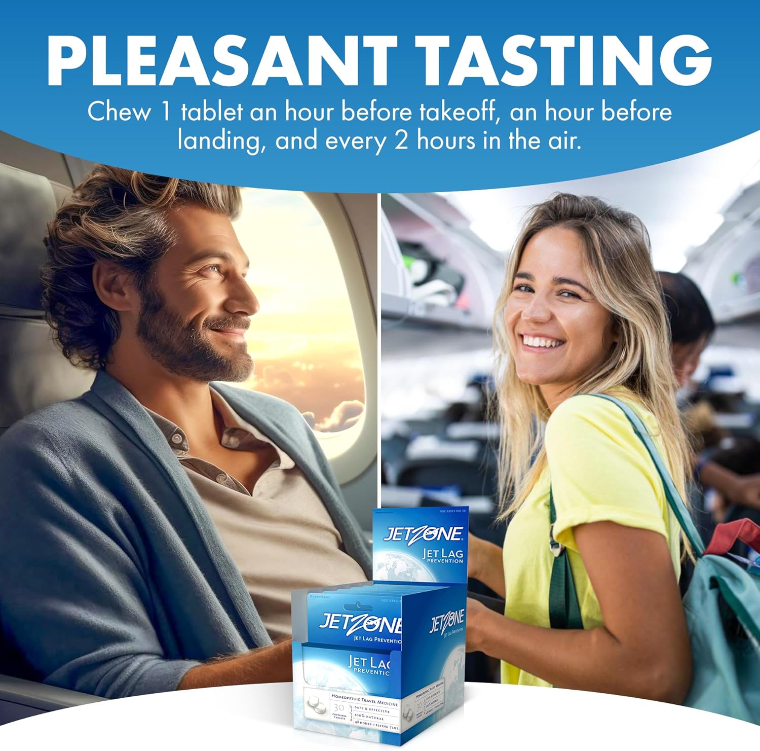 Jet Lag Remedy - Pack of 2 - Homeopathic Travel Aid – Trusted Over 15 Years - Immune Health – Circadian Rhythm - Fatigue – Exhaustion – Tired - Can't Sleep – Good for 48hrs Flying Time - 30ct