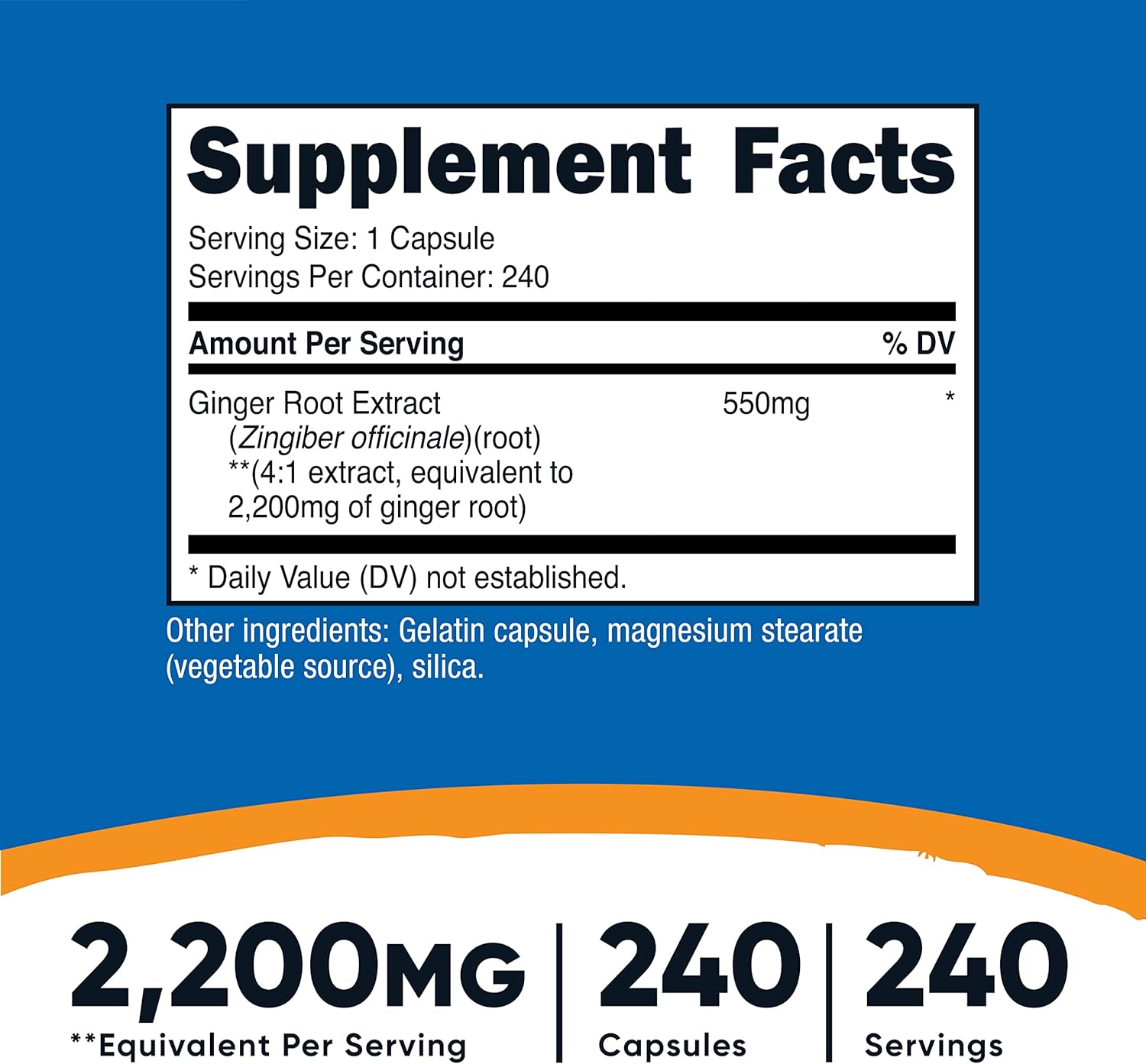 Nutricost Ginger Root Extract 550mg, 240 Capsules (3 Bottles)