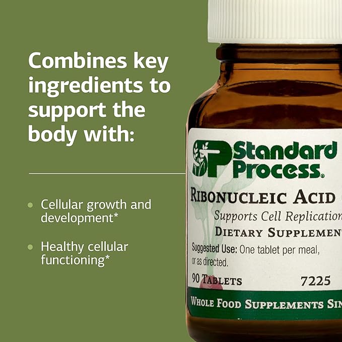 Standard Process Ribonucleic Acid RNA - Cell Development Support - Aids Protein Synthesis - Vegan, Gluten-Free, Non-Soy, & Non-Grain - 90 Tablets (90 Servings)