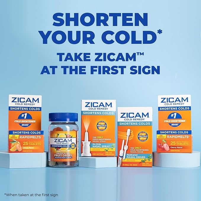 Zicam Ultra Cold Remedy Zinc Rapidmelts, Orange Cream Flavor, Homeopathic, Cold Shortening Medicine, Shortens Cold Duration, Sugar-Free, Dye-Free, 18 Count