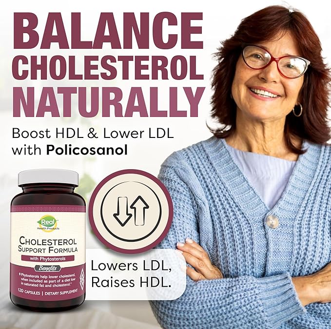 Advanced Cholesterol Health Complex with Plant Sterols. Cholesterol & Lipid Support Supplement for Healthy Heart & Cholesterol Levels for Men & Women. 120 Capsules