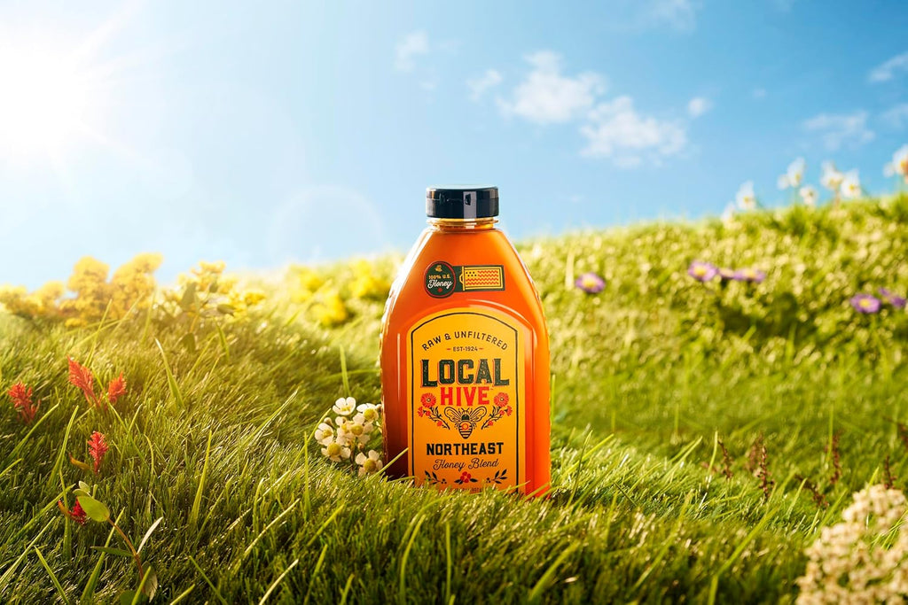 Local Hive Northeast Raw & Unfiltered – 32 oz | 100% Pure U.S. Honey | Natural Sweetener Sourced from American Bees & Beekeepers | Richly Floral Flavor | Ideal for Tea, Baking & Cooking