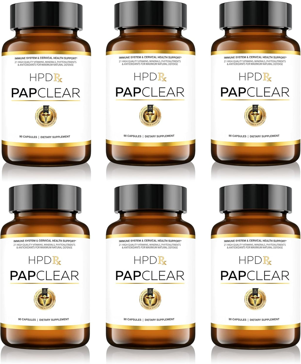PAPCLEAR Physician Formulated | All Natural Immune Support Supplement | Advanced Powerful Immunity Booster | 90 Capsules | Pack of 6