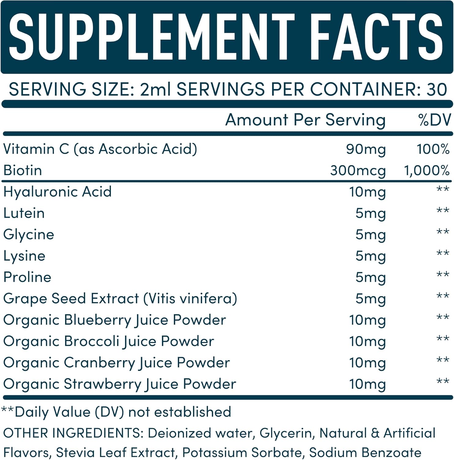 Vegan Collagen Builder Liquid Supplement - Collagen Booster with Vitamin C, Biotin, Hyaluronic Acid & Amino Acids - Organic Fruit & Vegetable Blend - 60ml, 30 Day
