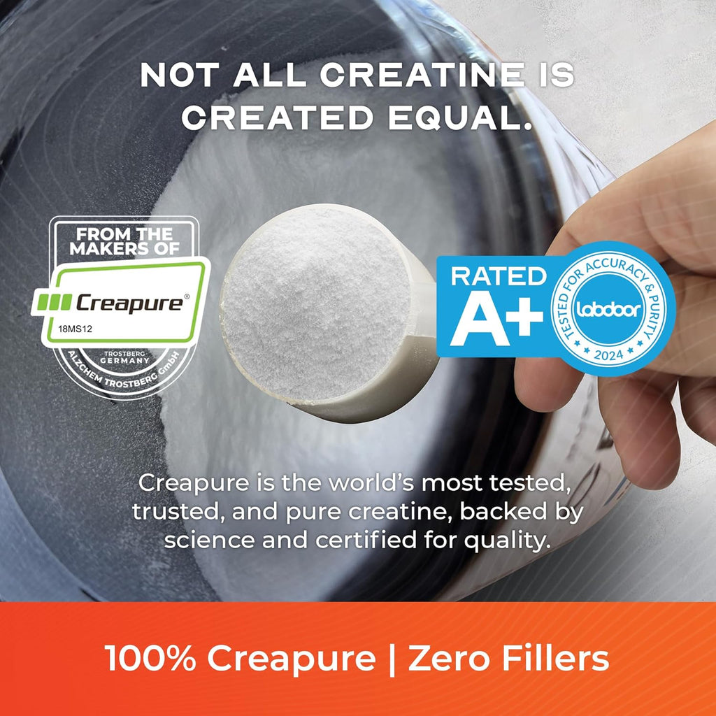 Muscle Feast Creapure Creatine Monohydrate Powder, Vegan Keto Friendly Gluten-Free Easy to Mix, Muscle Recovery Supplement, Trusted Creatine for Muscle Growth, Flavored Creatine, Natural Orange, 300g