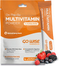 Go Wise On The Go Multivitamin Powder - Natural Berry Flavor - 14 Convenient Stick Packs - Portable Vitamin Supplement for Travel, Daily Nutrition, Energy and Immune Support for Men and Women